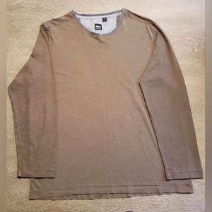 HUGO BOSS MEN GREEN LONG SLEEVE PULLOVER SIZE L COTTON